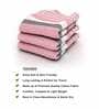 Pink Diamond Flower 210 GSM 100% Cotton Bath Towel (Set of 3)