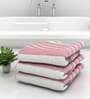 Pink Diamond Flower 210 GSM 100% Cotton Bath Towel (Set of 3)