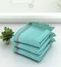 Green Waffle Border  210 GSM 100% Cotton Bath Towel (Set of 3)