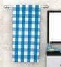 Blue Patterned 210 GSM Cotton Bath Towels (Set of 4)