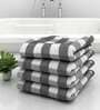Grey Patterned 210 GSM Cotton Bath Towels (Set of 4)