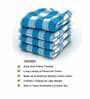 Blue Patterned 210 GSM Cotton Bath Towels (Set of 4)