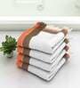 White Waffle Border  210 GSM 100% Cotton Bath Towel (Set of 4)