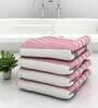 Pink Diamond Flower  210 GSM 100% Cotton Bath Towel (Set of 4)