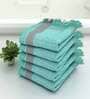 Green Waffle Border  210 GSM 100% Cotton Bath Towel (Set of 5)