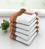White Waffle Border  210 GSM 100% Cotton Bath Towel (Set of 5)