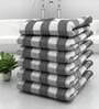 Grey Big Checks  210 GSM 100% Cotton Bath Towel (Set of 6)