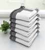 White Waffle Border  210 GSM 100% Cotton Bath Towel (Set of 6)