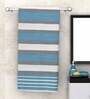 Blue Diamond Flower  210 GSM 100% Cotton Bath Towel (Set of 6)