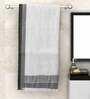 White Patterned 210 GSM Cotton Bath Towel