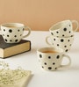 Woodland 210ml White & Black Ceramic (Set of 4) Tea Cup