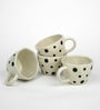 Woodland 210ml White & Black Ceramic (Set of 4) Tea Cup