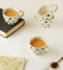 Woodland 210ml White & Black Ceramic (Set of 4) Tea Cup