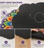 Multicolor 23x23 Inch Peacock Feather Mandala 7D Rubber Printed Rangoli Floor Mat