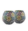 Prague Multicolor Glass Table Tea Light Holders & Votives (Pack Of 2)