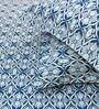 Blue Abstract 144 TC Cotton King Fitted Bedsheet with 2 Pillow Covers