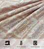 Beige Abstract 144 TC Cotton King Flat Bedsheet With 2 Pillow Covers