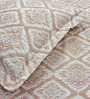 Beige Abstract 144 TC Cotton King Flat Bedsheet With 2 Pillow Covers