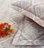 Beige Abstract 144 TC Cotton King Flat Bedsheet With 2 Pillow Covers