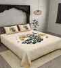 Multicolor Pecock 180 TC Cotton King Sized Bedsheet with 2 Pillow Covers