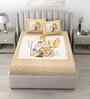 Yellow Abstract 180 TC Cotton King Sized Bedsheet with 2 Pillow Covers
