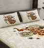 Brown Pecock 180 TC Cotton King Sized Bedsheet with 2 Pillow Covers