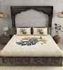 Multicolor Pecock 180 TC Cotton King Sized Bedsheet with 2 Pillow Covers