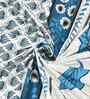 Blue Flower 180 TC Cotton King Sized Bedsheet with 2 Pillow Covers