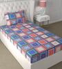 Multicolor Abstract 180 TC Microfiber Single Bedsheet With 1 Pillow Cover