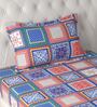 Multicolor Abstract 180 TC Microfiber Single Bedsheet With 1 Pillow Cover