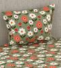 Multicolor Abstract 180 TC Microfiber Single Bedsheet With 1 Pillow Cover