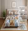 Multicolor Abstract 210 TC Mix Cotton Single Bed Size Bedsheet wih 2 Pillow cover Essential Series Collection