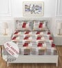 Multicolor Abstract 220 TC Cotton Blend Fitted Double Bedsheet With 2 Pillow Covers