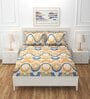 Multicolor Abstract 220 TC Cotton Blend Fitted Double Bedsheet With 2 Pillow Covers
