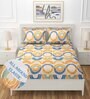 Multicolor Abstract 220 TC Cotton Blend Fitted Double Bedsheet With 2 Pillow Covers