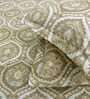 Multicolor Abstract 250 TC Cotton King Fitted Bedsheet with 2 Pillow Covers