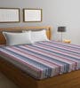 Multicolor Stripes 300 TC Cotton Blend Double Bedsheet with 2 Pillow covers