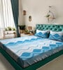Multicolor Abstract 300 TC Cotton Blend Double Bedsheet with 2 Pillow covers