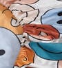 Multicolor Smiley 300 TC Cotton Blend Double Kids Fitted Bedsheet with 2 Pillow covers