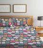 Multicolor Abstract 300 TC Cotton Blend  Double Bedsheet with 2 Pillow covers