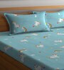 Multicolor Abstract 300 TC Cotton Blend  Double Bedsheet with 2 Pillow covers
