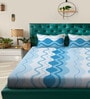 Multicolor Abstract 300 TC Cotton Blend Double Bedsheet with 2 Pillow covers