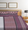 Multicolor Abstract 300 TC Cotton Blend  Double Bedsheet with 2 Pillow covers
