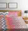 Multicolor Floral 300 TC Cotton Blend King Sized Bed Sheets with 2 Pillow Covers