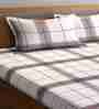 Multicolor Geometric 300 TC Cotton Blend King Sized Bed Sheets with 2 Pillow Covers