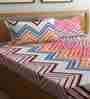 Multicolor Floral 300 TC Cotton Blend King Sized Bed Sheets with 2 Pillow Covers