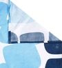 Blue Floral 300 Tc Cotton Blend King Sized Bed Sheets With 2 Pillow Covers