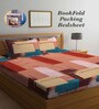 Multicolor Abstract 300 TC Cotton Blend Double King Sized Bedsheet With 2 Pillow Covers