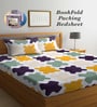 Multicolor Abstract 300 TC Cotton Blend Double King Sized Bedsheet With 2 Pillow Covers