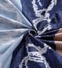 Blue Abstract 300 Tc Cotton Blend Double King Sized Bedsheet With 2 Pillow Covers